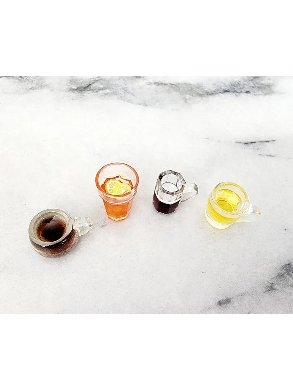 Miniature Dollhouse Drinks Coffee Green Tea Soda Lemon Sweet Tea